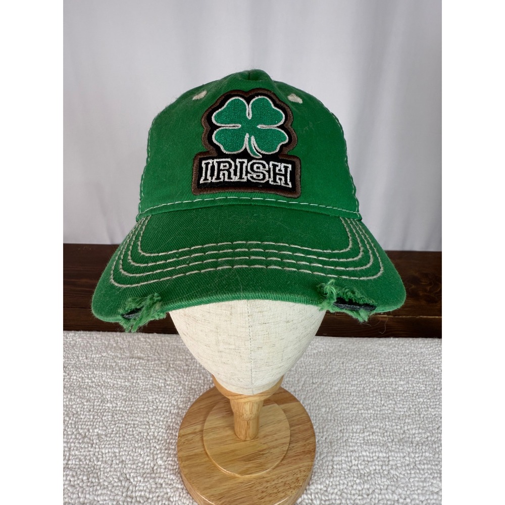 Irish Hat Green Shamrock Baseball Cap Trucker Distressed‎ One Size Adjustable